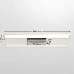 Lámpara de espejo LED Lindby Alenia, 60 cm, cromo, aluminio, IP44