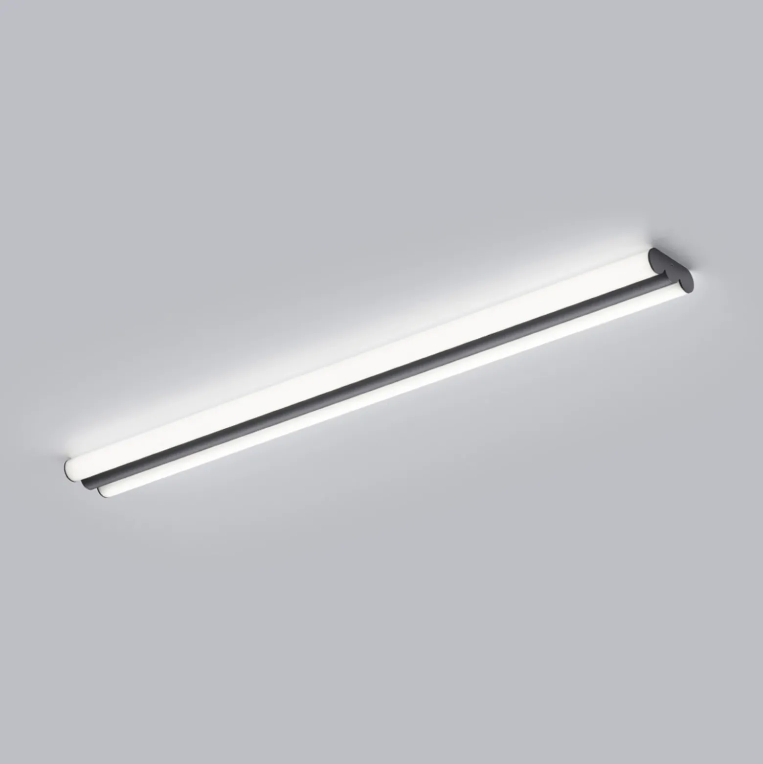 Lámpara de espejo LED LOOM de Helestra, longitud 120 cm, negro, IP44