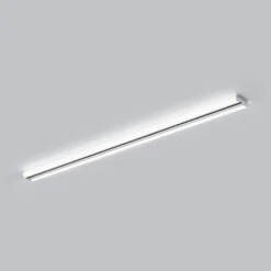 Lámpara de espejo LED LOOM de Helestra, longitud 120 cm, cromada, IP44