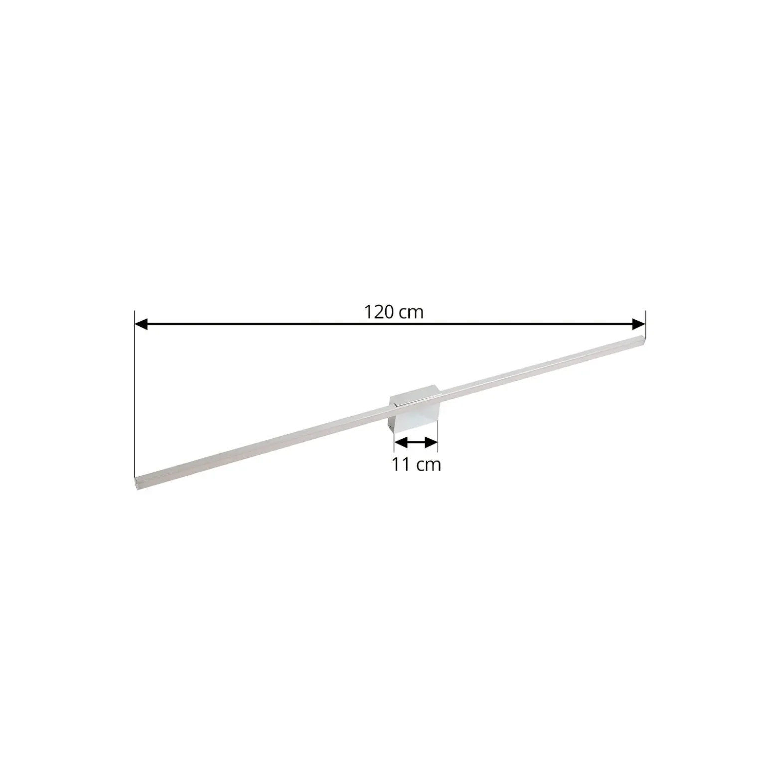 lámpara de espejo LED Lucande Kivana, cromada, metal, 120 cm, IP44