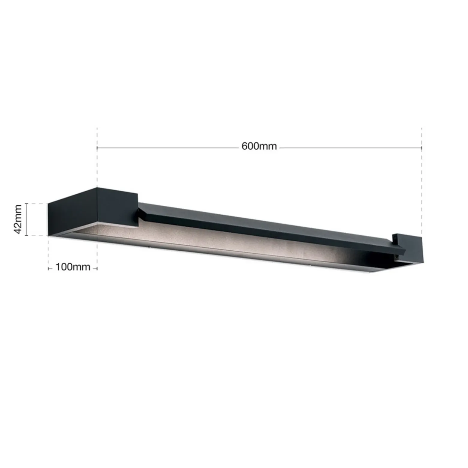 Lámpara de espejo LED Marilyn en negro, ancho 60cm