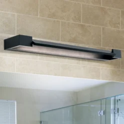 Lámpara de espejo LED Marilyn en negro, ancho 60cm