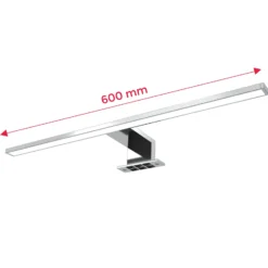Lámpara de espejo LED Mira, 60 cm de ancho, cromada, metal, 4000 K