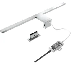 Lámpara de espejo LED Mira, 60 cm de ancho, cromada, metal, 4000 K