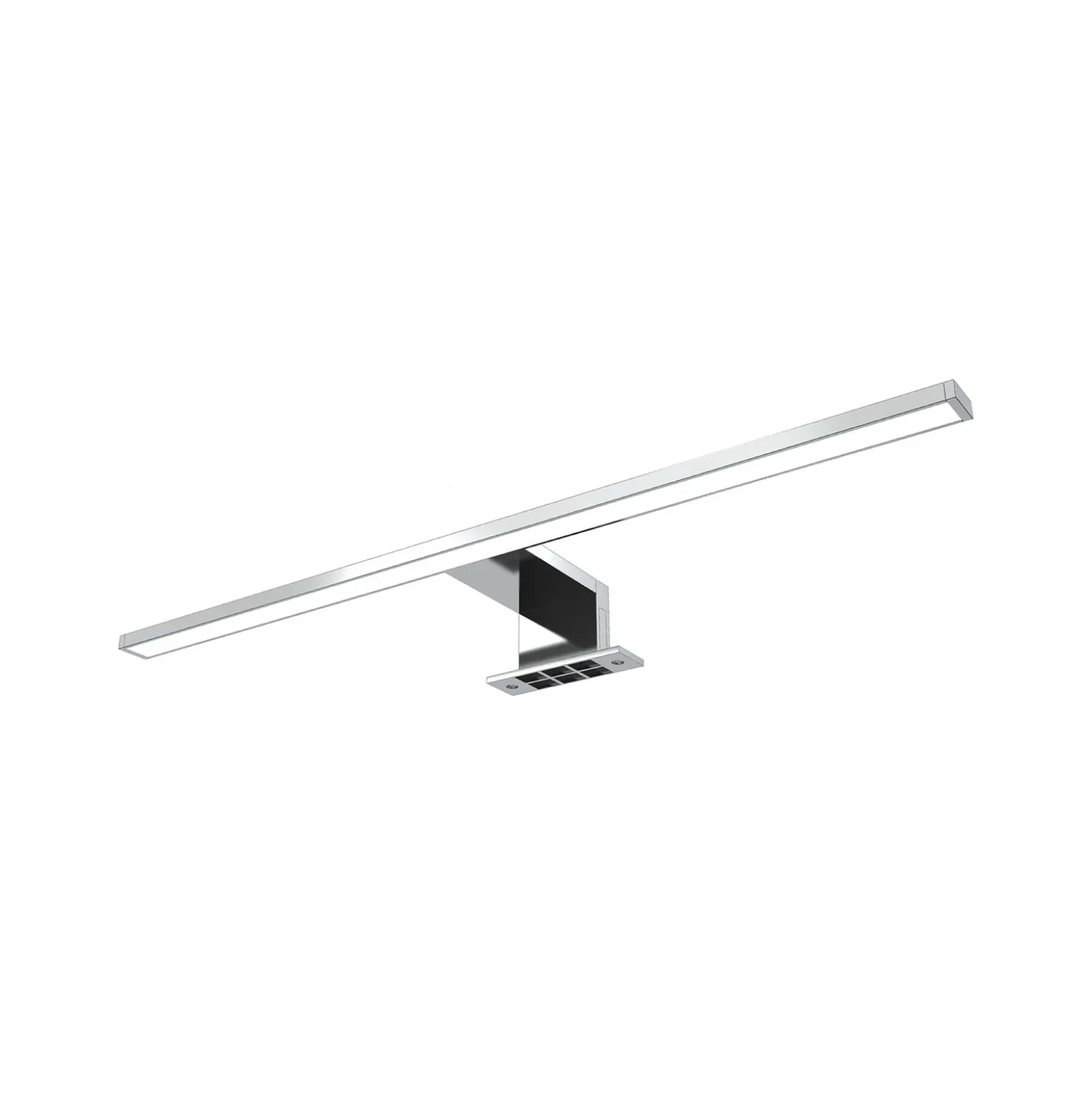 Lámpara de espejo LED Mira, 60 cm de ancho, cromada, metal, 4000 K