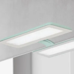 Lámpara de espejo LED Nikita aguamarina/gris acero