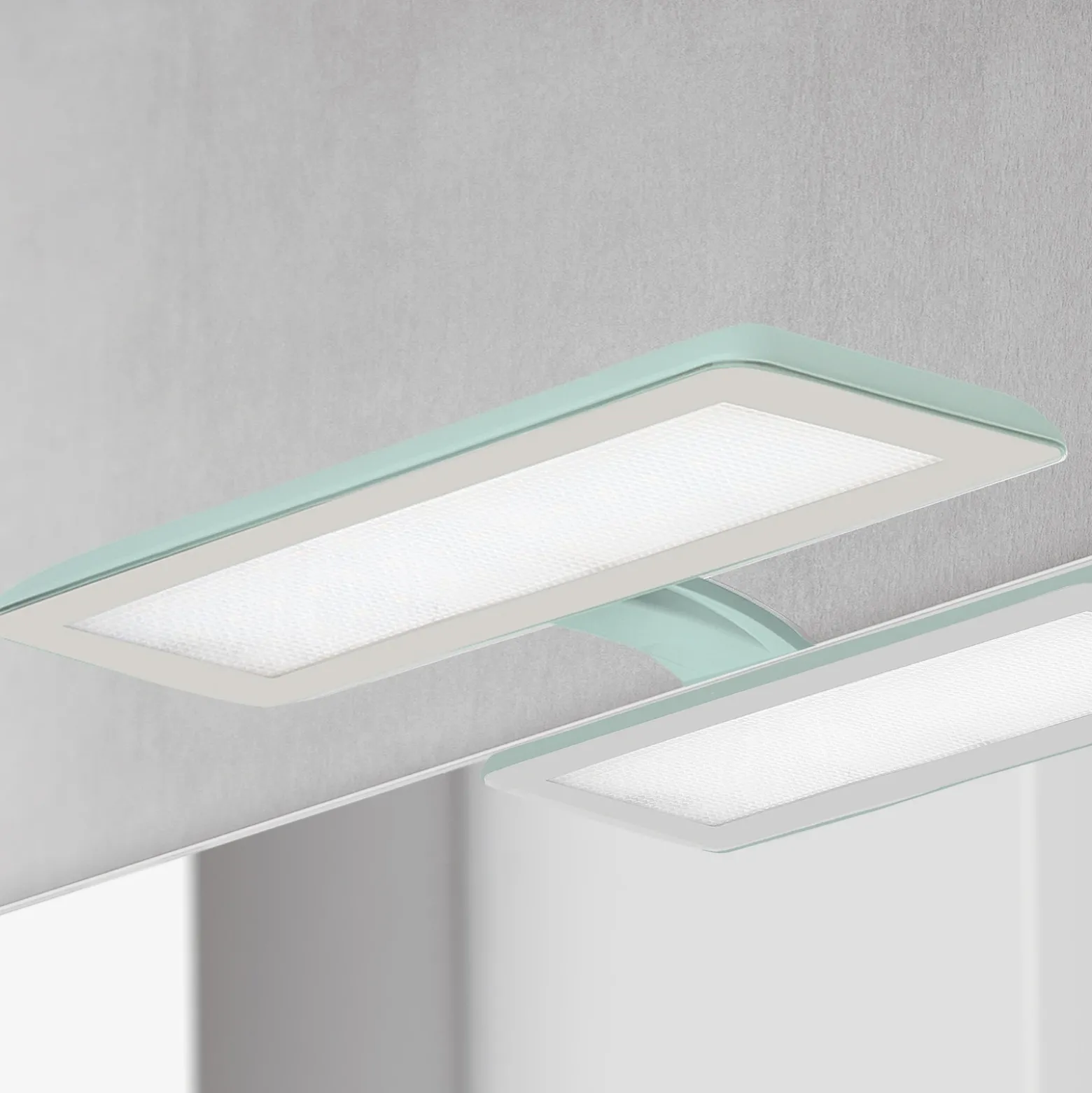 Lámpara de espejo LED Nikita aguamarina/gris acero