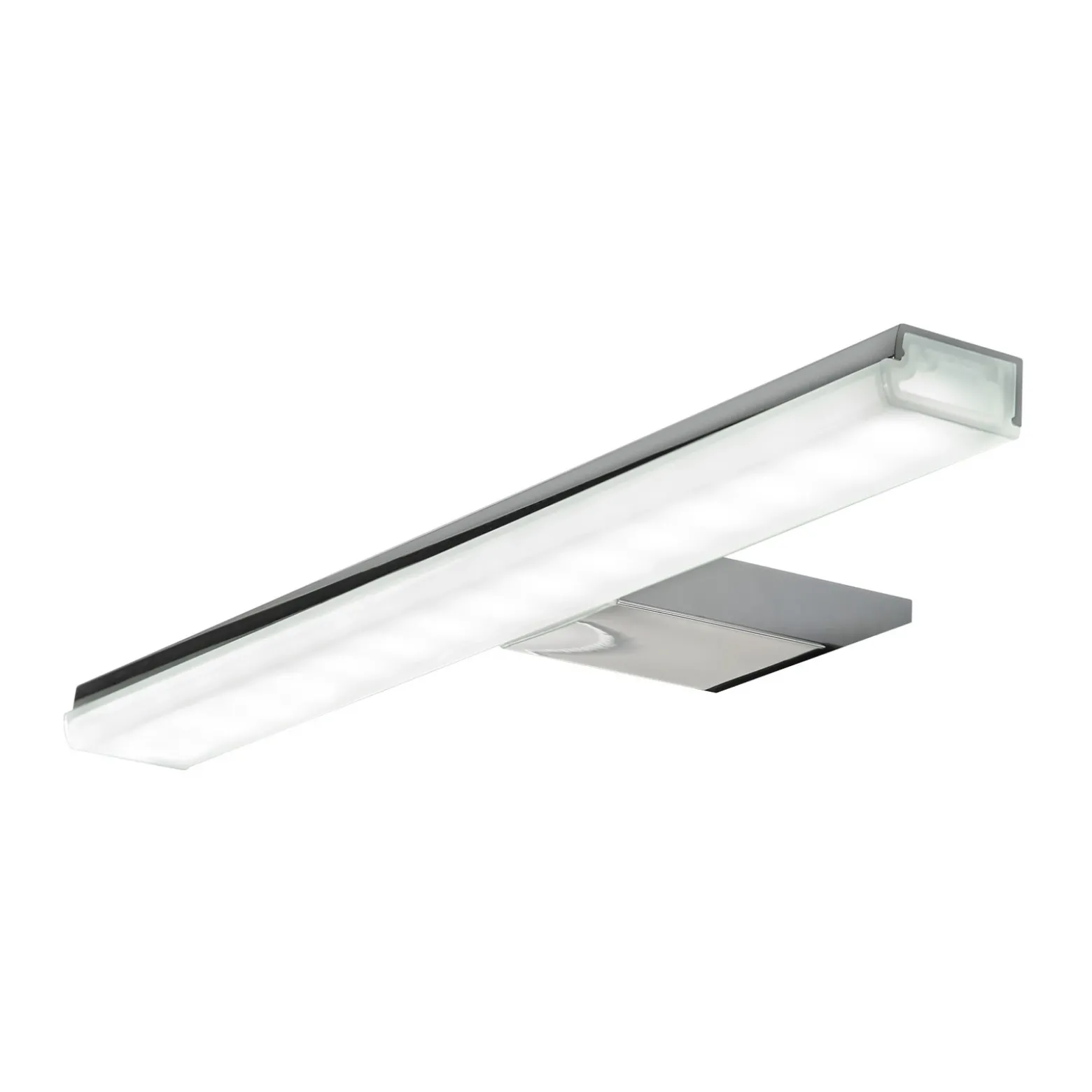 Lámpara de espejo LED Pandora, cromo, ancho 20,8 cm