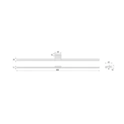 Lámpara de espejo LED Triga, IP44, blanco, 80cm, 3.000K