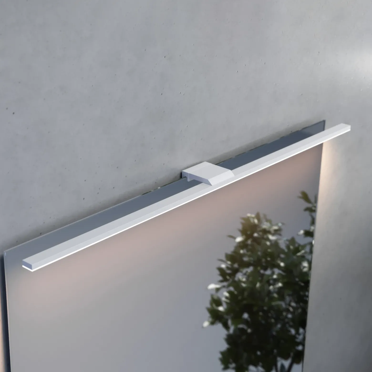 Lámpara de espejo LED Triga, IP44, blanco, 80cm, 4.000K