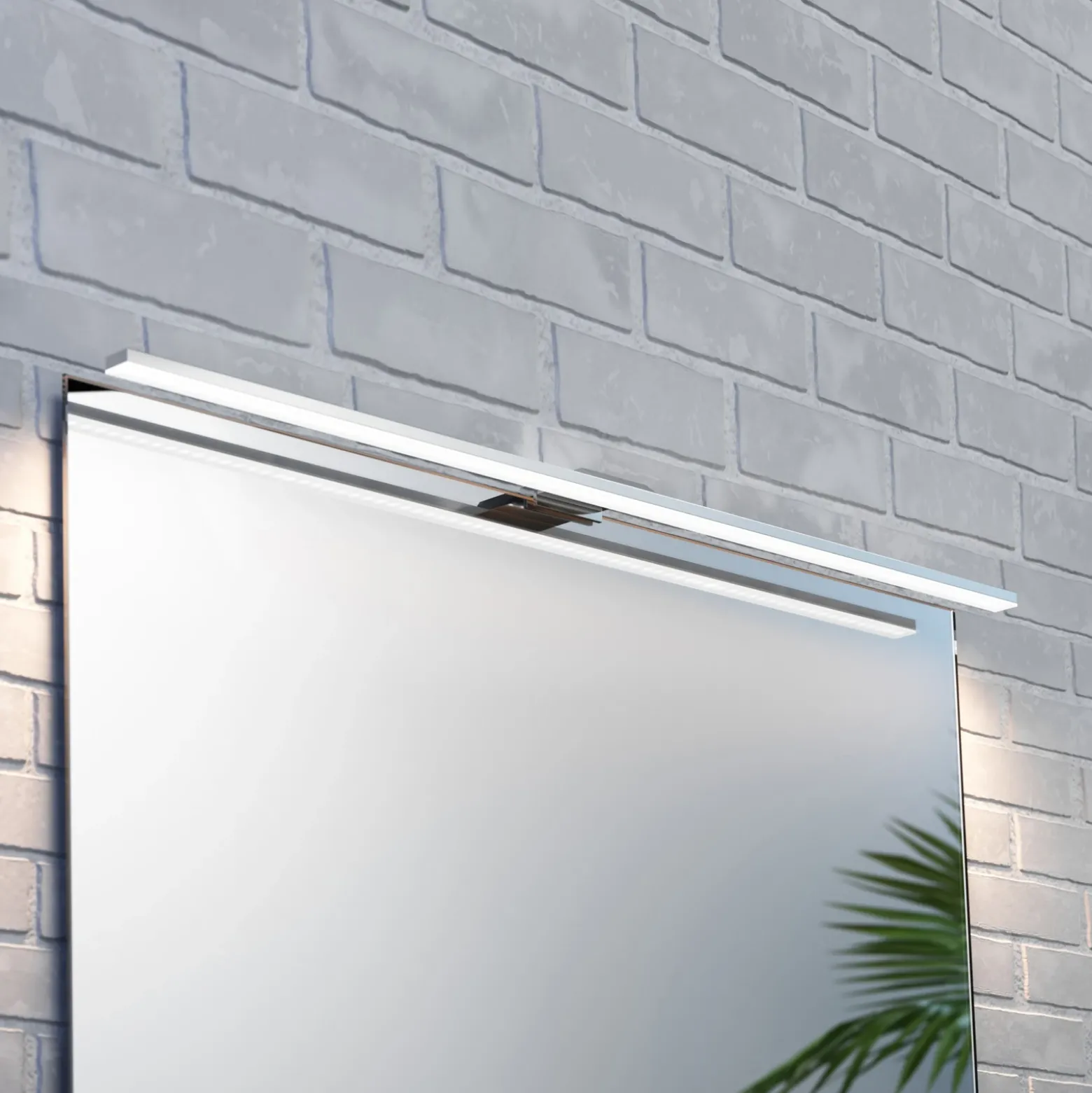 Lámpara de espejo LED Triga IP44, cromo, 80cm, 4.000K