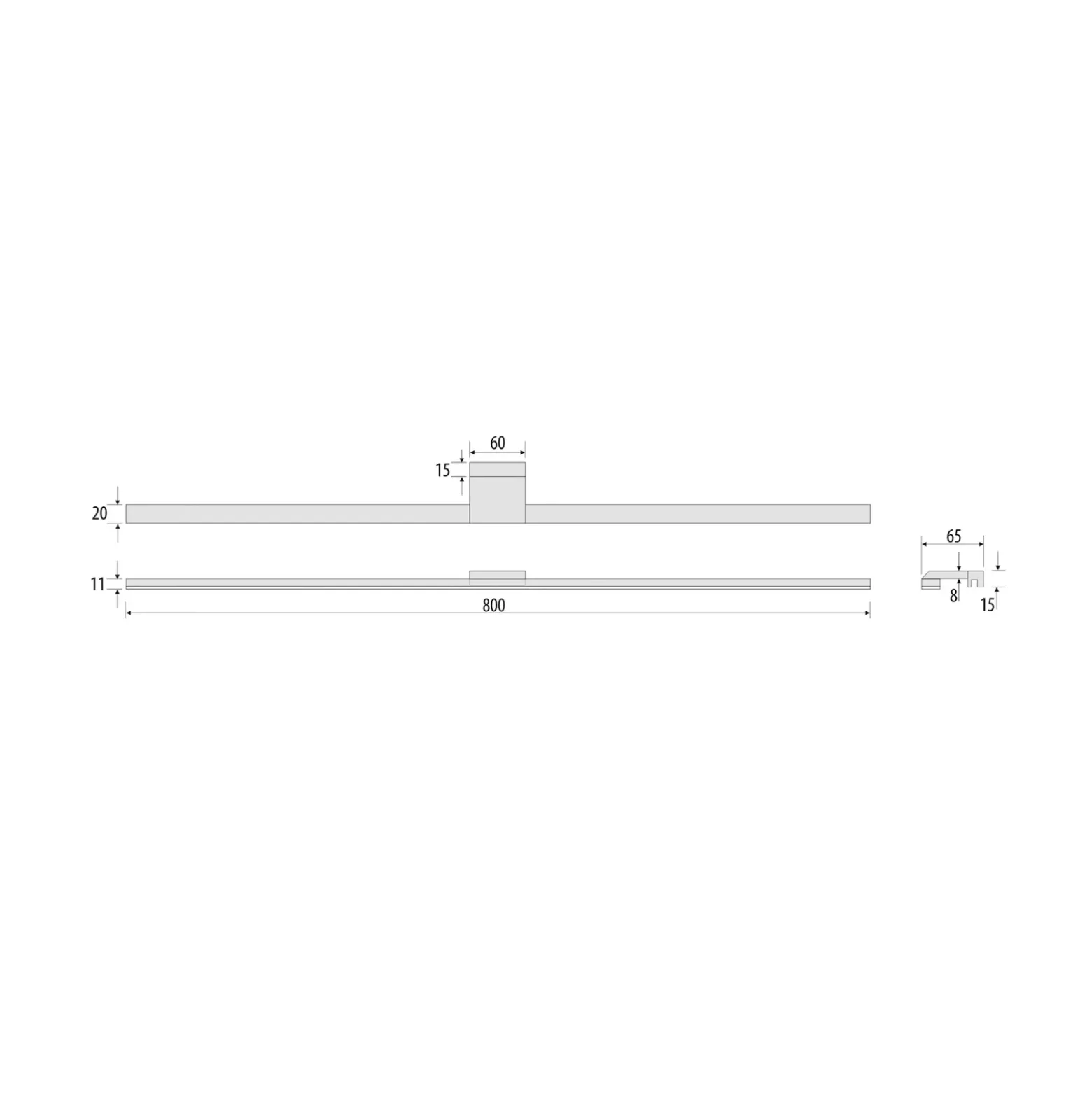 Lámpara de espejo LED Triga IP44, cromo, 80cm, 4.000K