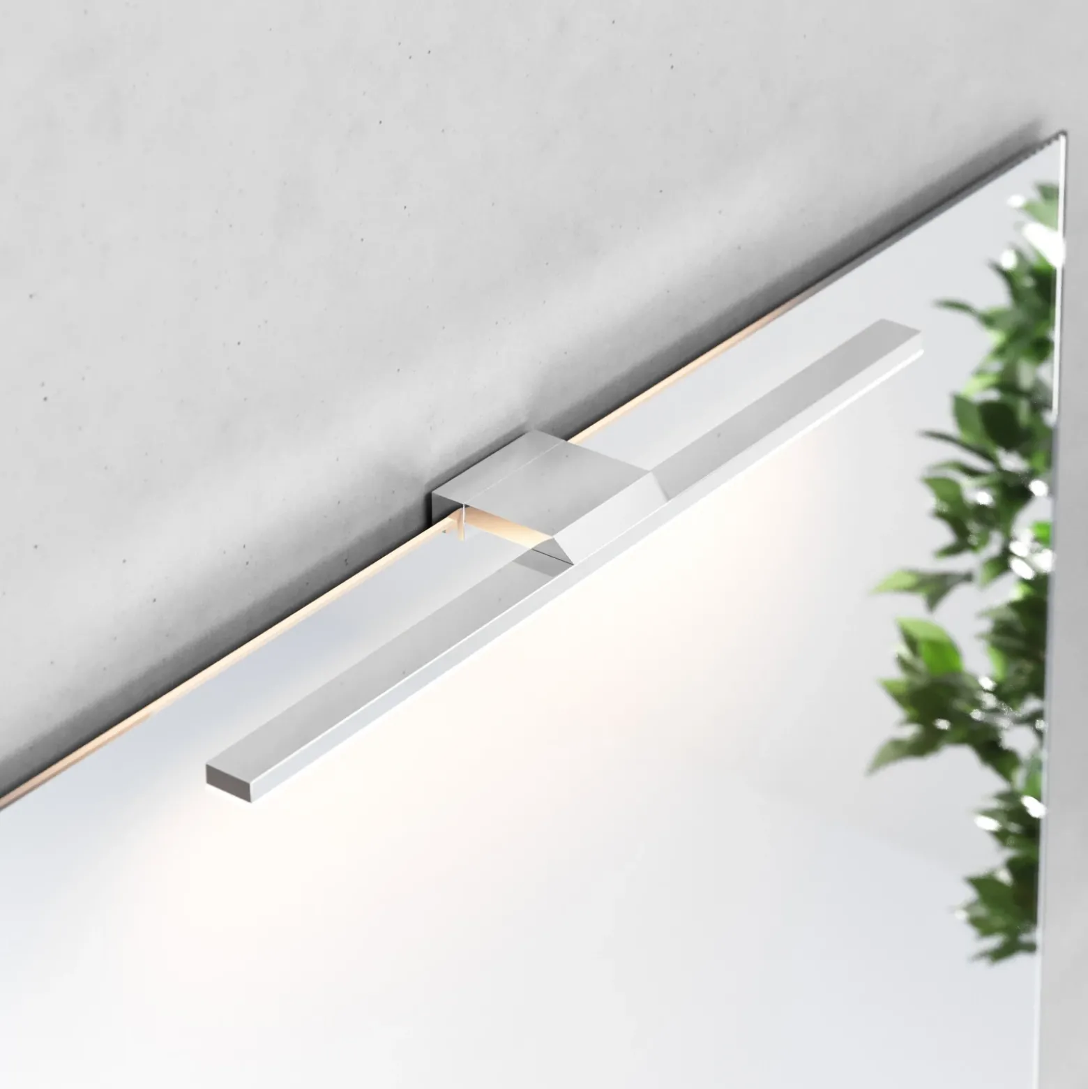 Lámpara de espejo LED Triga IP44, cromo, 40cm, 3.000K