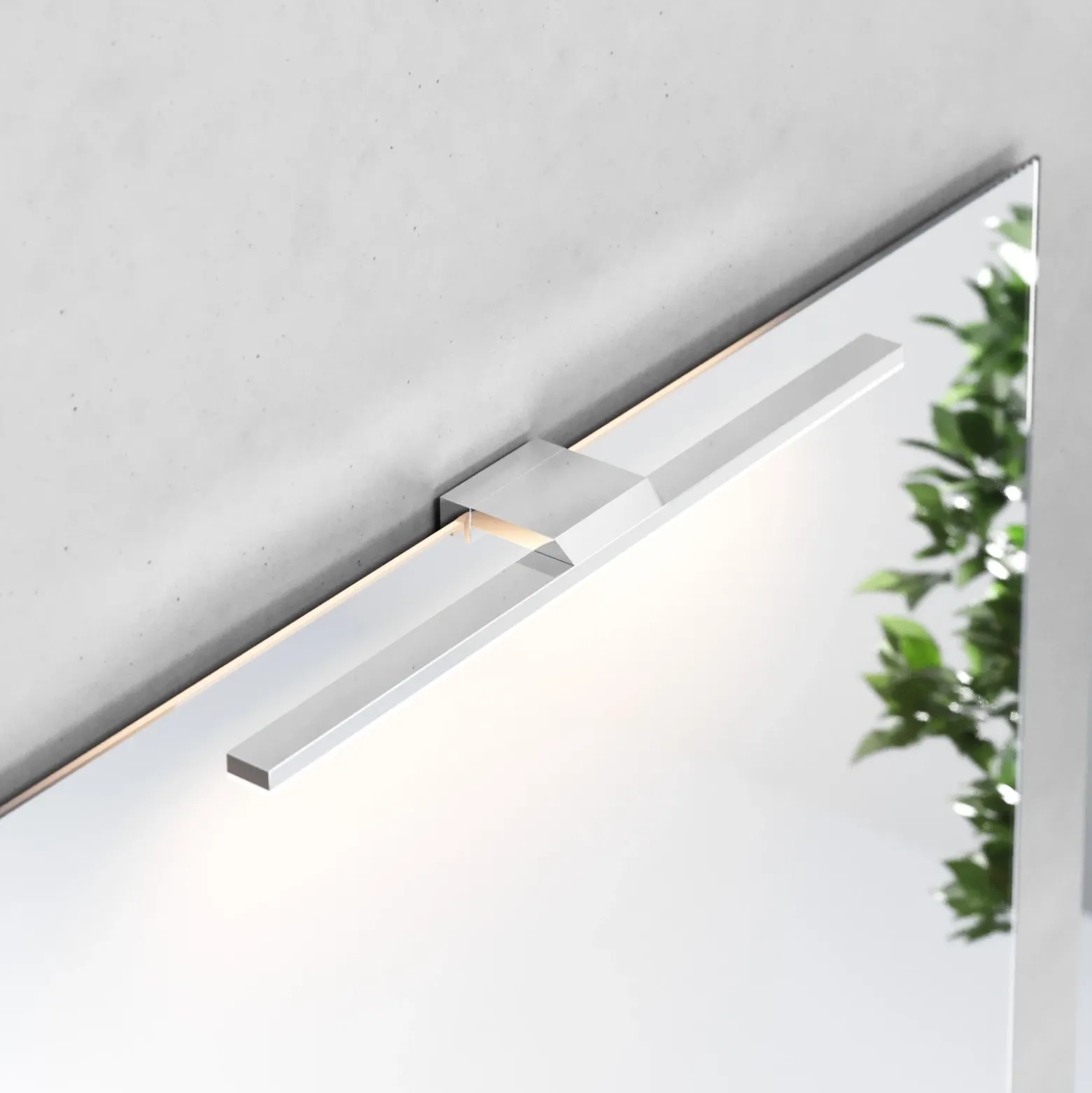 Lámpara de espejo LED Triga IP44, cromo, 40cm, 4.000K