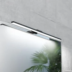 Lámpara de espejo LED Triga IP44 negro 60cm, 3.000K
