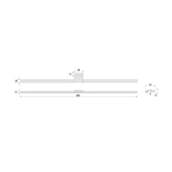 Lámpara de espejo LED Triga IP44 negro 80cm, 4.000K