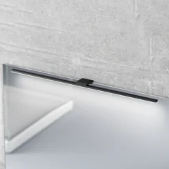 Lámpara de espejo LED Triga IP44 negro 80cm, 4.000K