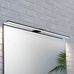 Lámpara de espejo LED Triga IP44 negro 80cm, 4.000K