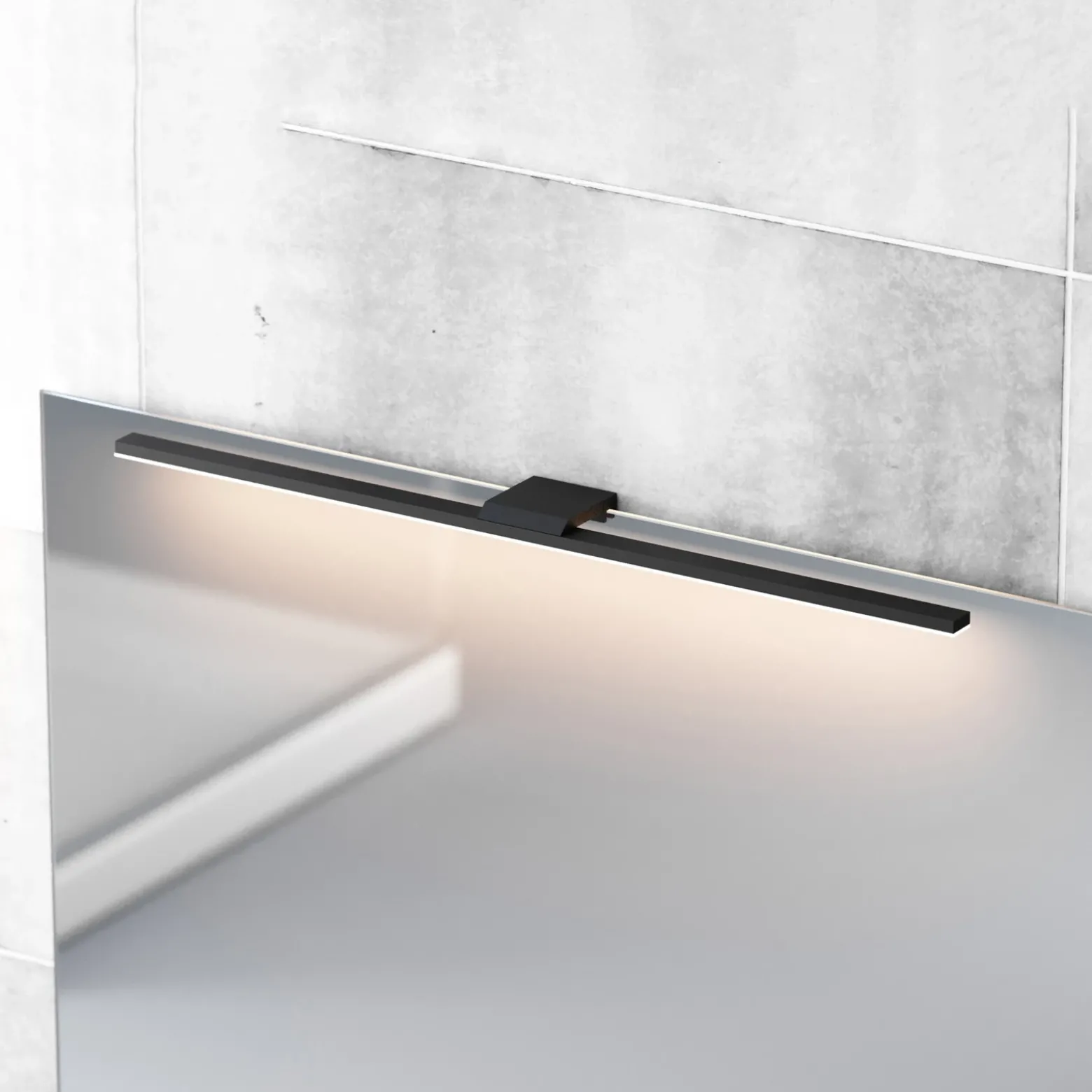 Lámpara de espejo LED Triga IP44 negro 60cm, 4.000K