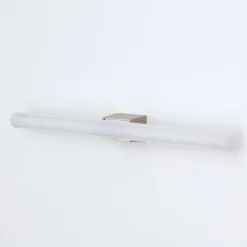 Lámpara de espejo LED Visagist soporte níquel mate