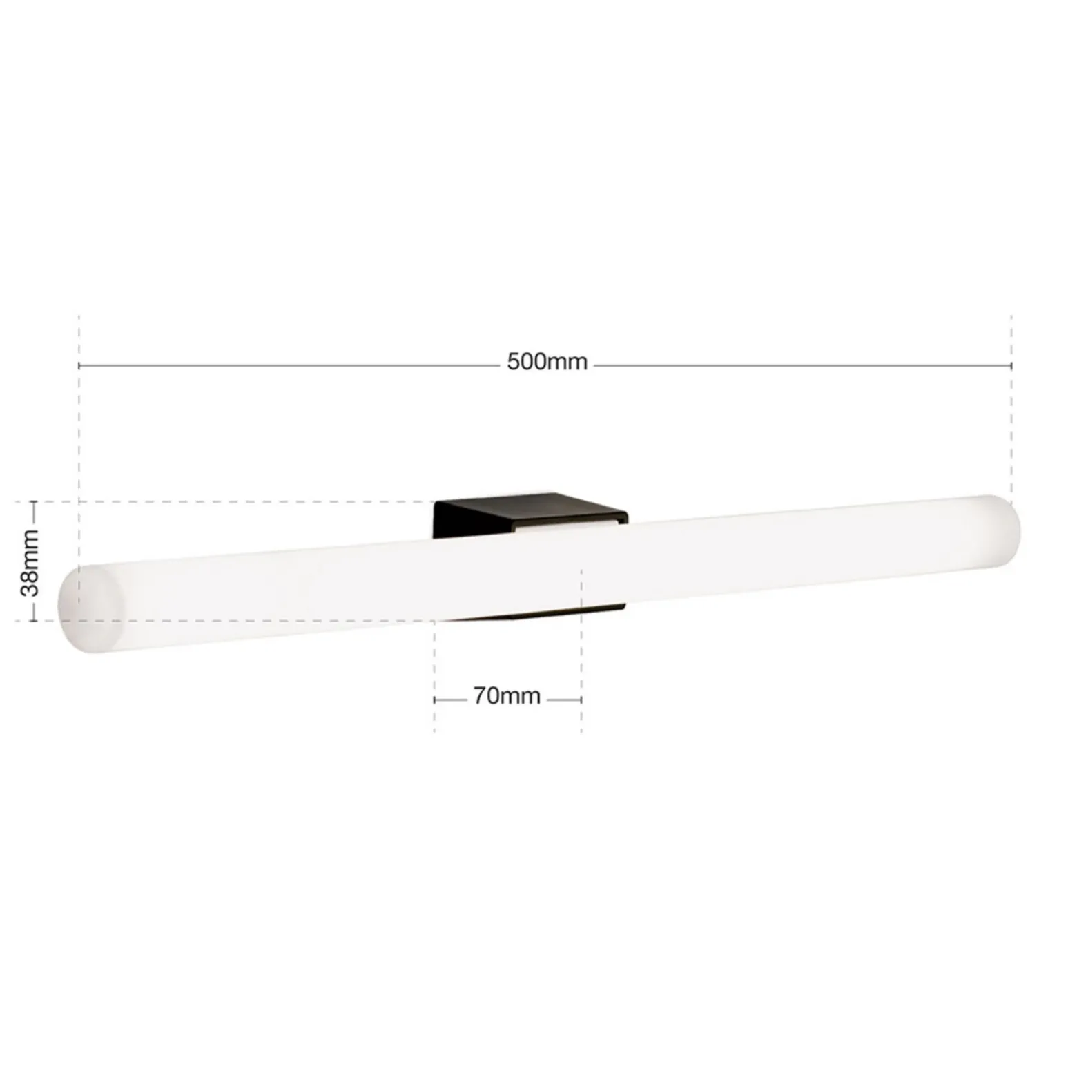 Lámpara de espejo LED Visagist, soporte negro