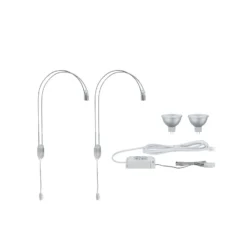 Lámpara de espejo Paulmann Galeria cromada, 30 cm, juego de 2, GU5.3