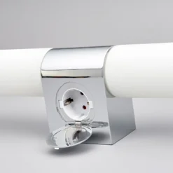 Lámpara de espejo Ziva de Lindby, enchufe, blanco, cristal, IP44