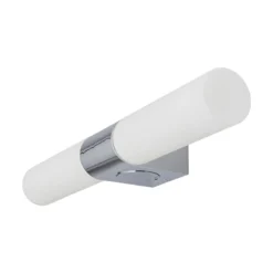 Lámpara de espejo Ziva de Lindby, enchufe, blanco, cristal, IP44