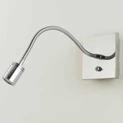 Lámpara de lectura Berfin de pared, cromada, LED