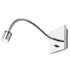 Lámpara de lectura Berfin de pared, cromada, LED