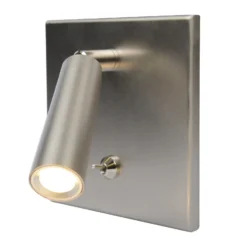 Lámpara de lectura LED BL1, empotrada/empotrable, interruptor, acero