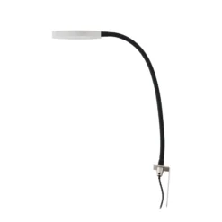 Lámpara de lectura LED Lindby Flexola, níquel, redonda, metal, enchufe