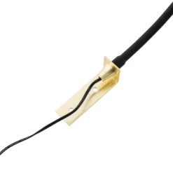 Lámpara de lectura LED Lindby Flexola, dorada, redonda, metal, enchufe