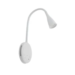 Lámpara de lectura LED Lindby Zayna, blanca, CCT, USB, atenuable, temporizador