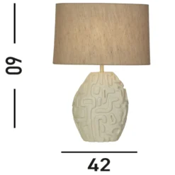 Lámpara de mesa Adelaide, crema, altura 59,5 cm, textil/resina