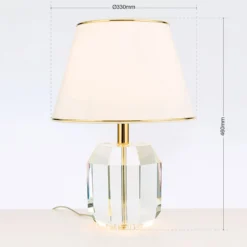 Lámpara de mesa Alexis con cristal oro/crema
