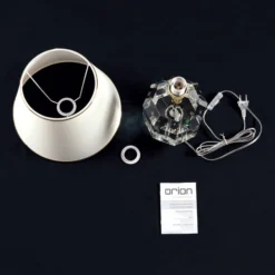 Lámpara de mesa Alexis con cristal oro/crema