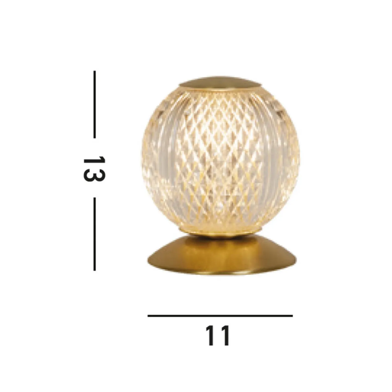 Lámpara de mesa Allure latón, acero, acrílico