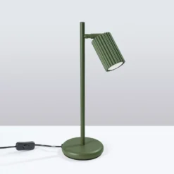Lámpara de mesa ALORA, altura 43 cm, verde oliva, metal, GU10