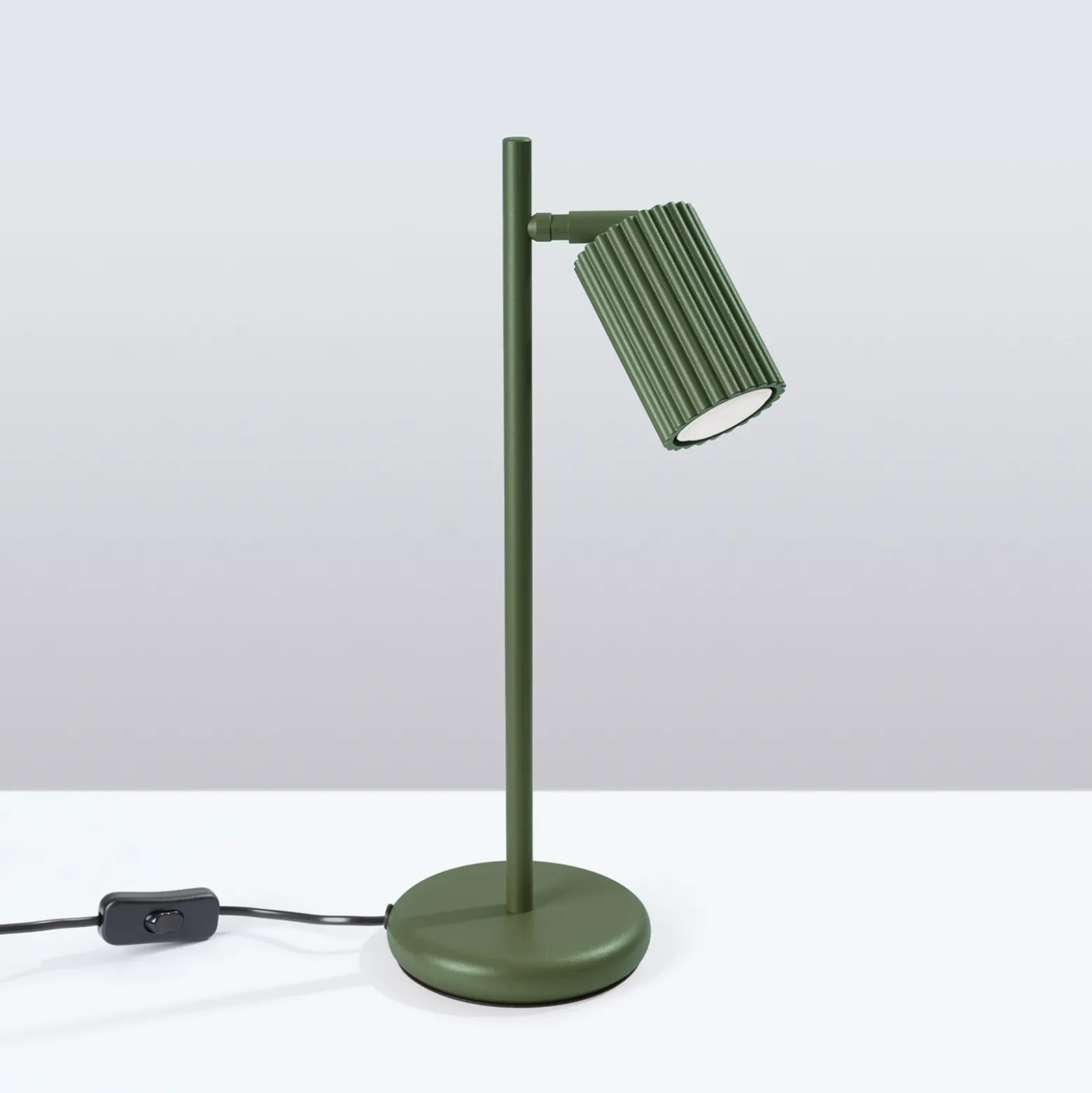 Lámpara de mesa ALORA, altura 43 cm, verde oliva, metal, GU10