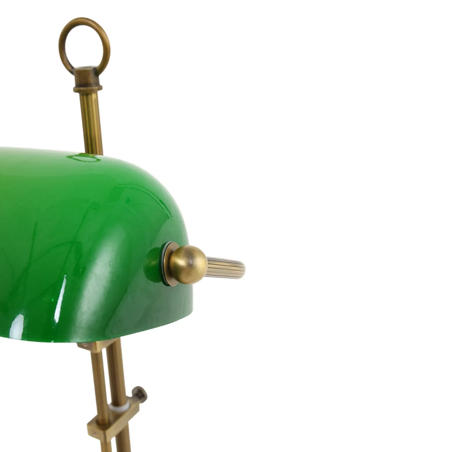 Lámpara de mesa Ancilla, ajustable bronce/verde
