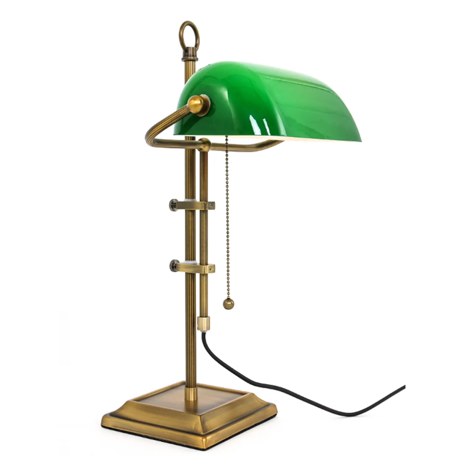 Lámpara de mesa Ancilla, ajustable bronce/verde