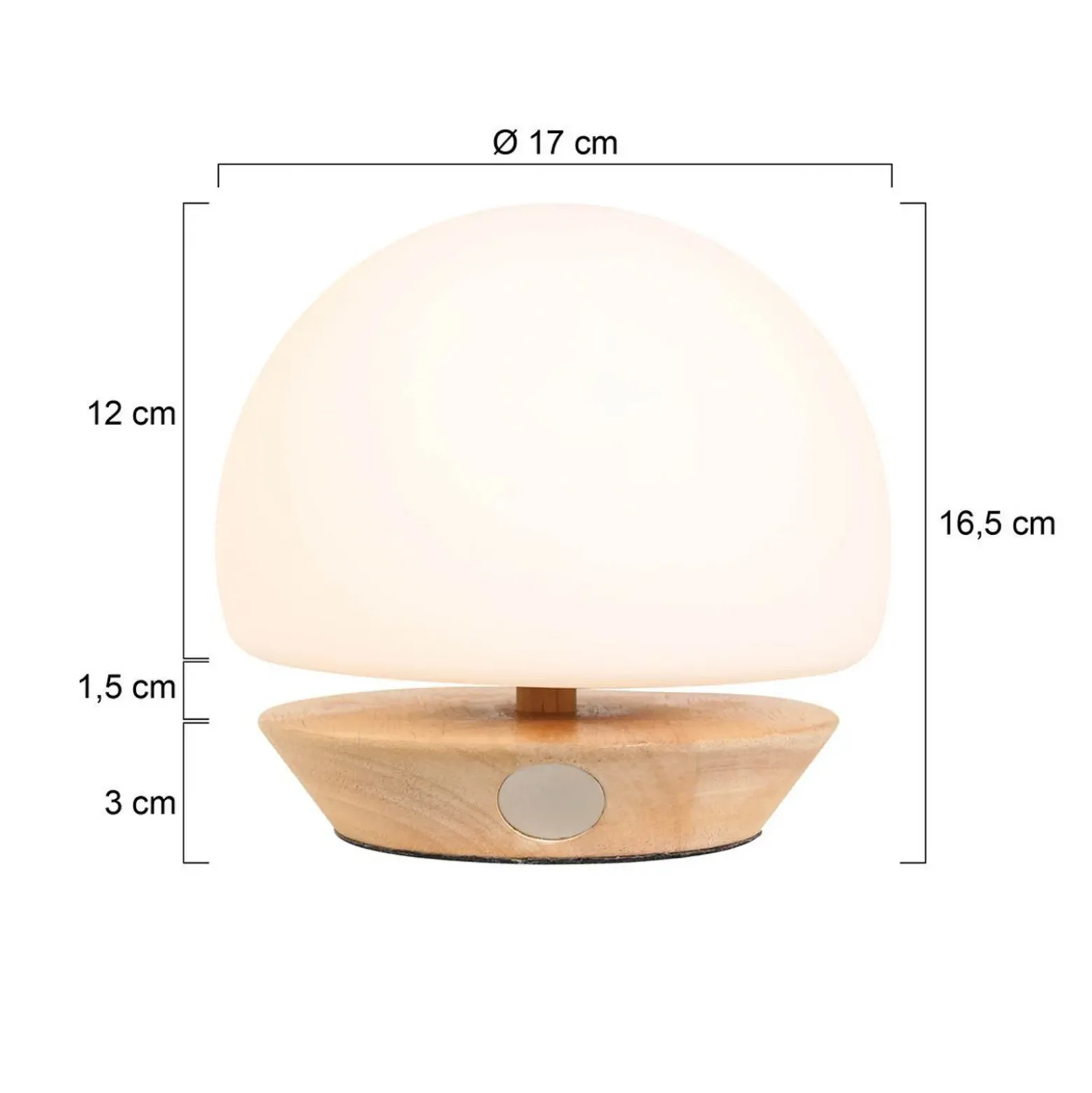 Lámpara de mesa Ancilla, madera, vidrio, haya, blanco opal, portalámpara G9