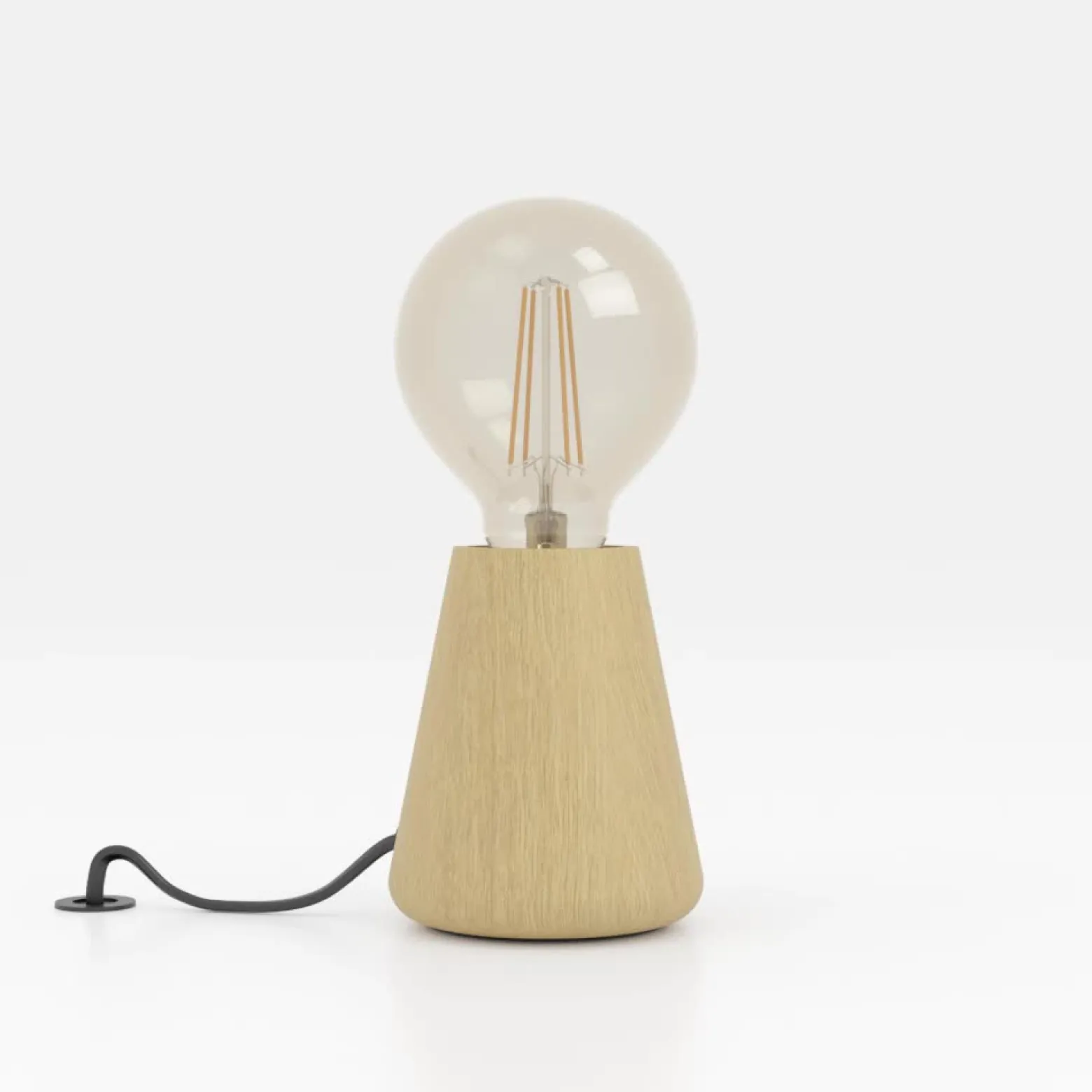 Lámpara de mesa Asby, madera clara, altura 10 cm, madera