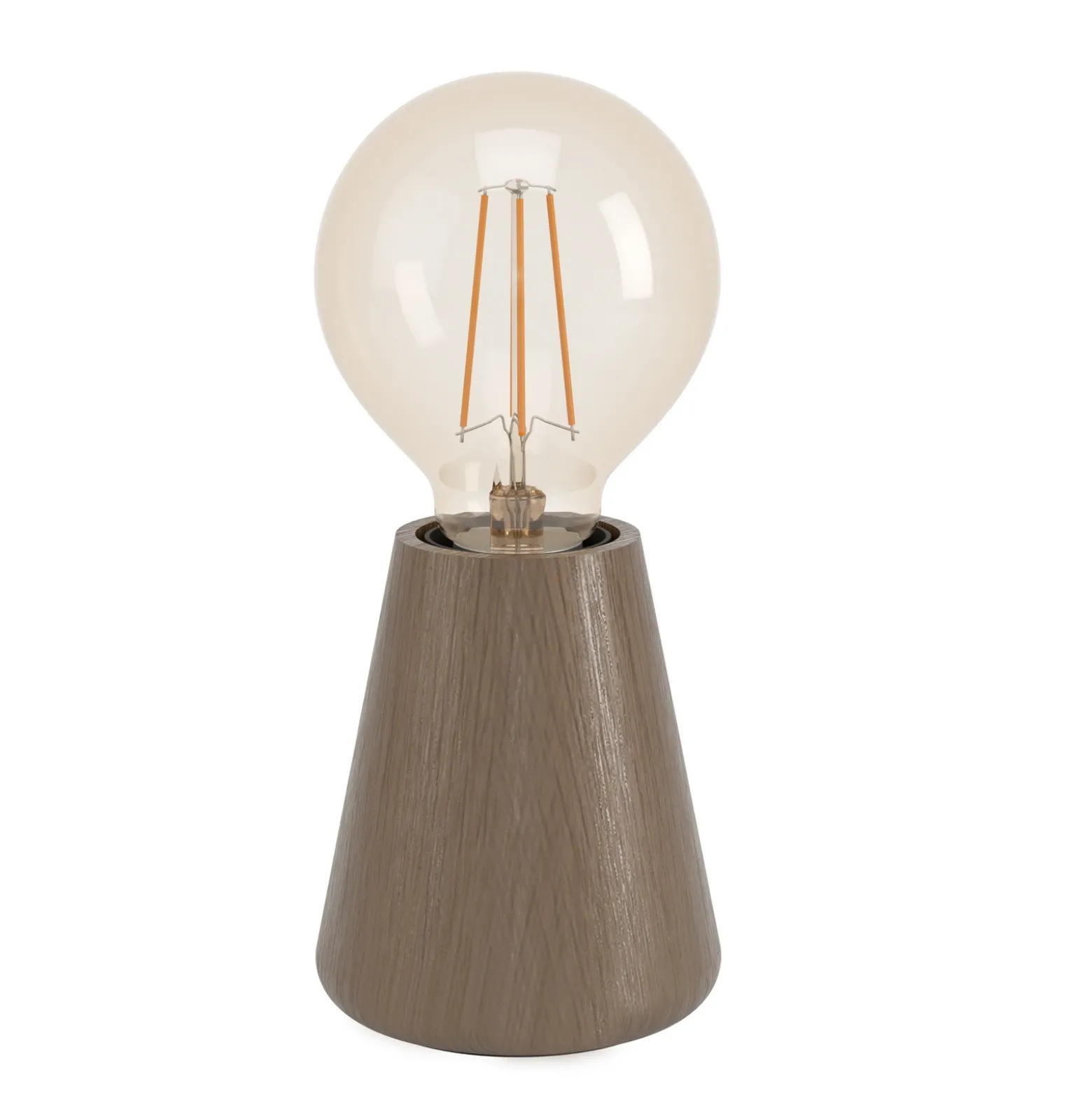 Lámpara de mesa Asby, madera oscura, altura 10 cm, madera