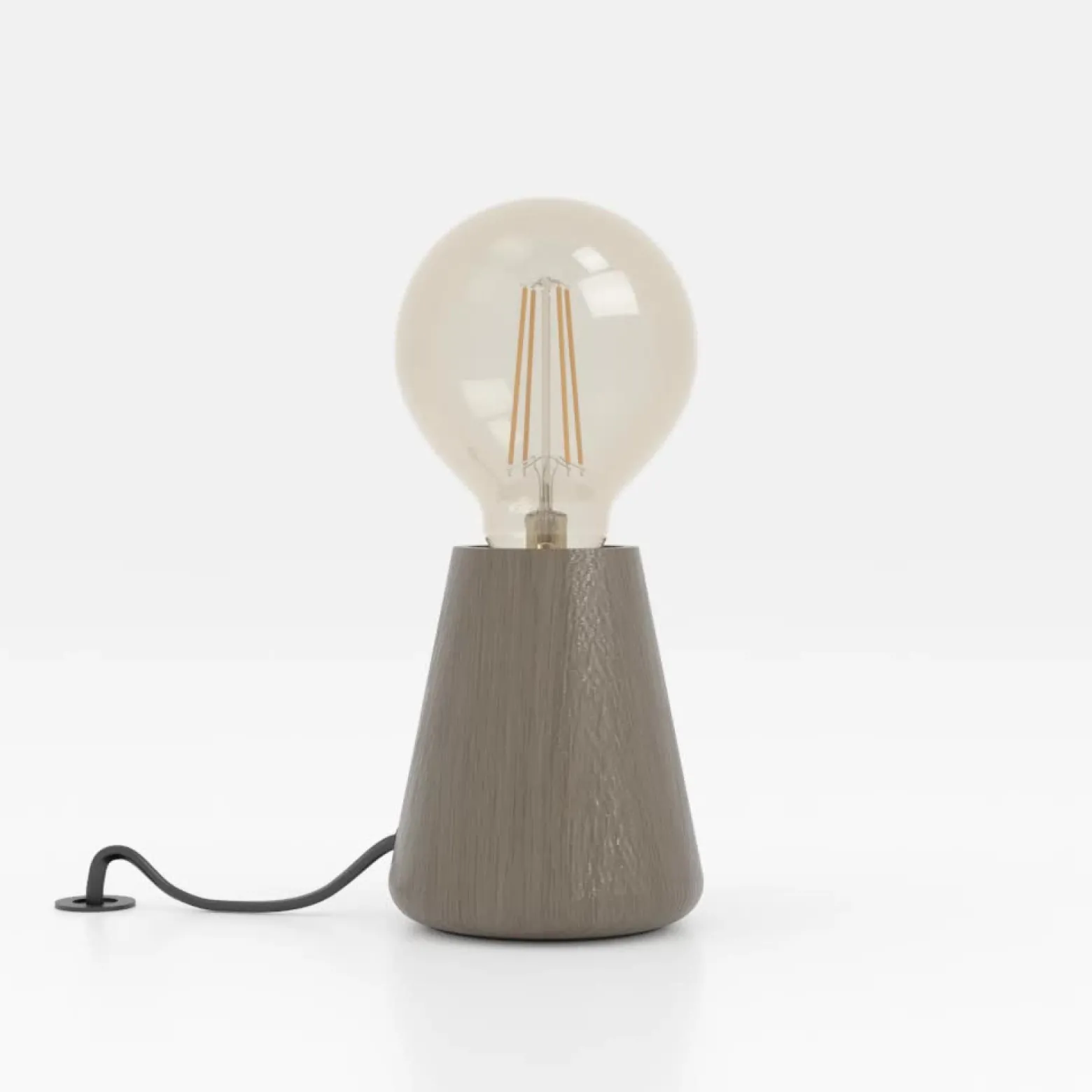 Lámpara de mesa Asby, madera oscura, altura 10 cm, madera