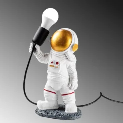 Lámpara de mesa Astronaut-1, blanca, poliéster, altura 32 cm