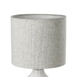 Lámpara de mesa Bellariva 3, blanco/marrón claro