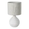 Lámpara de mesa Bellariva 3, blanco/marrón claro