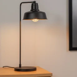 Lámpara de mesa Berceste 181BLACK-ML, metal negro Altura 55 cm
